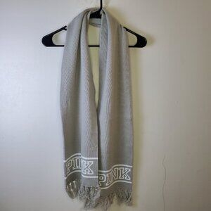 PINK by Victoria’s Secret Gray & White Knit Cold Weather Scarf